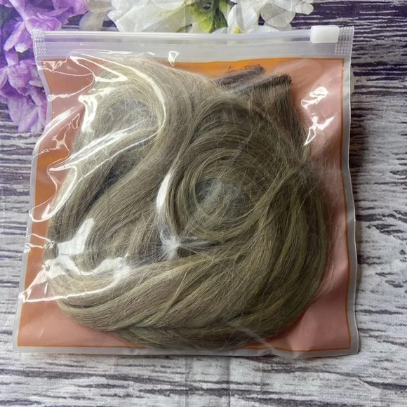 Fshine Clip in Hair Extensions Real  Human, Aprox 16 Inches Blonde main image 4